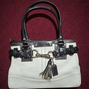 Coach Hampton Black and White Shoulder Bag Like New clean corners